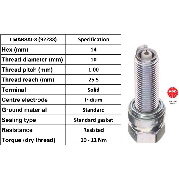 NGK NGK Spark Plug LMAR8AI-8 Plugs [Box 4]